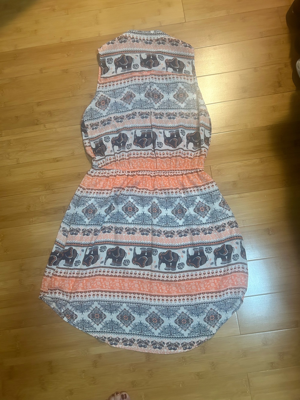 Rue21 Coral and White Elephant Print Maxi Skirt